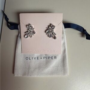 Olive + Piper Silver Crystal Cluster Earrings